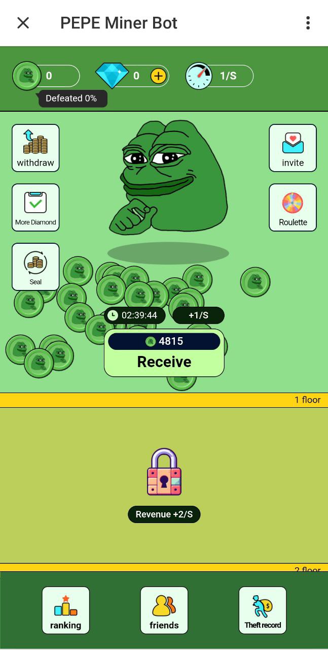 همه چیز درباره ربات تلگرامی پپه ماینر (Pepe Miner Bot) 2 همه چیز درباره ربات تلگرامی پپه ماینر (Pepe Miner Bot) - رمزآگاه