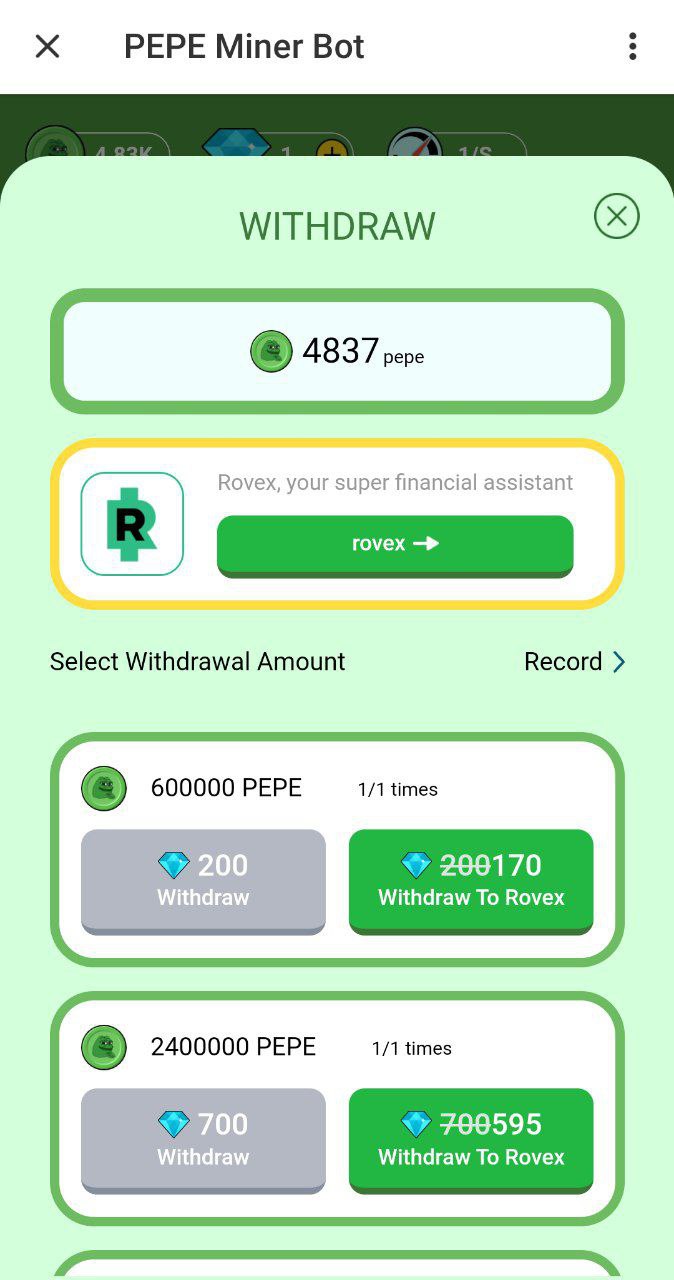 همه چیز درباره ربات تلگرامی پپه ماینر (Pepe Miner Bot) 3 همه چیز درباره ربات تلگرامی پپه ماینر (Pepe Miner Bot) - رمزآگاه